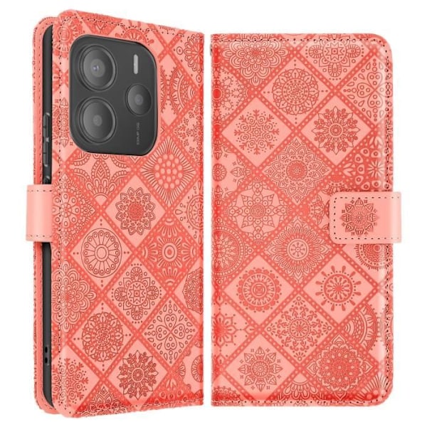Xiaomi Redmi Note 14 5G Mandala Kukat Lompakko Tuki Ruusu Rosa