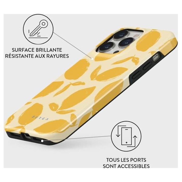 Coque til iPhone 14 Pro MagSafe Tough Antichocs Model Lemon Tart Burga Gul Beige