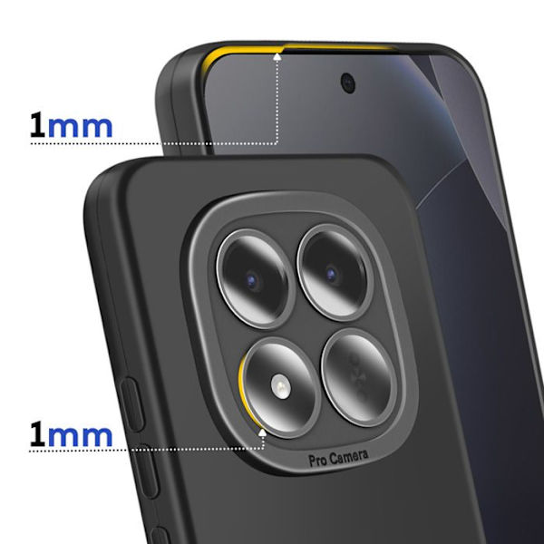 Silicone Cover til Redmi Note 15 Pro Plus med Forstærkning til Kamerablok Sort Svart