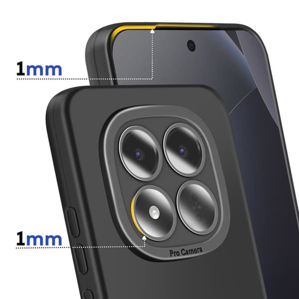 Siliconfodral för Redmi Note 15 Pro Plus med förstärkt kamerablock i svart Svart