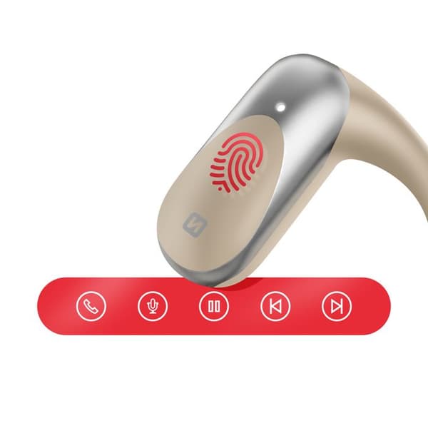 Sporthörlurar - SWISSTEN - Luftledning - Bluetooth 5.4 - IP54 - Beige beige