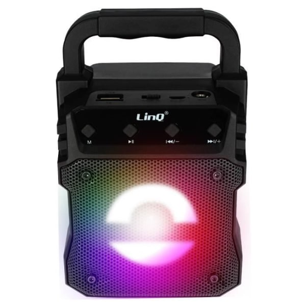 LinQ Black Wireless Light Speaker - Kompakt og bærbart design Svart