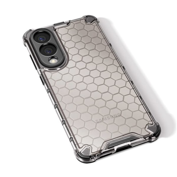 Coque Antichock til Samsung S25 Edge Forstærkede Kanter, Røget Sort Finish Svart