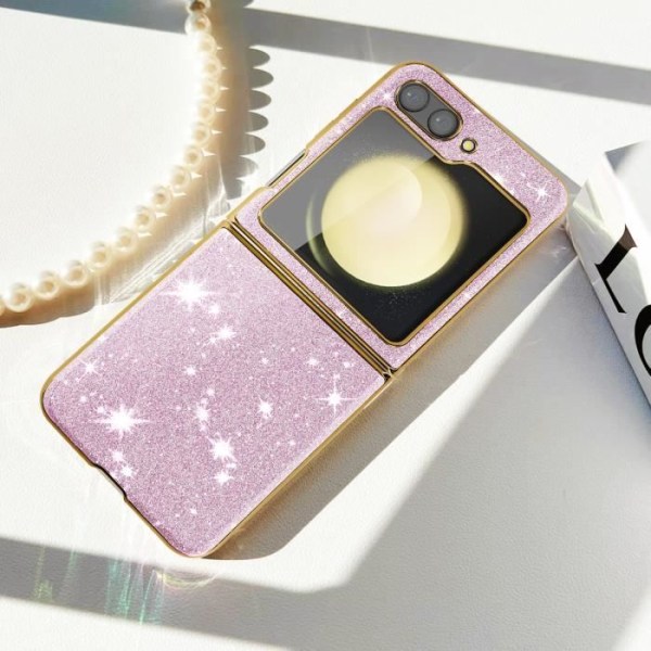 Mobilskal - AVIZAR - Galaxy Z Flip 5 - Glittrig - Hård - Ökad skydd Rosa