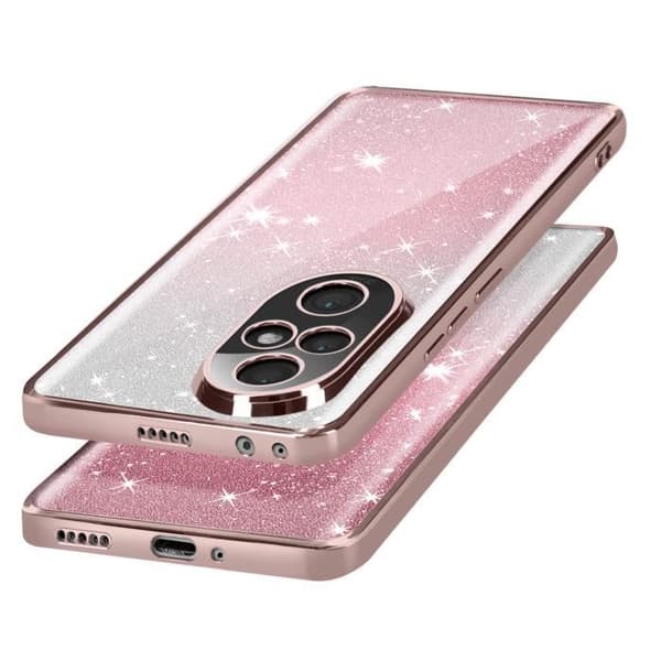 Coque til Honor 200 Pro Mønster Glitter Gradient Kamera Beskyttet Rosé Champagne Ros