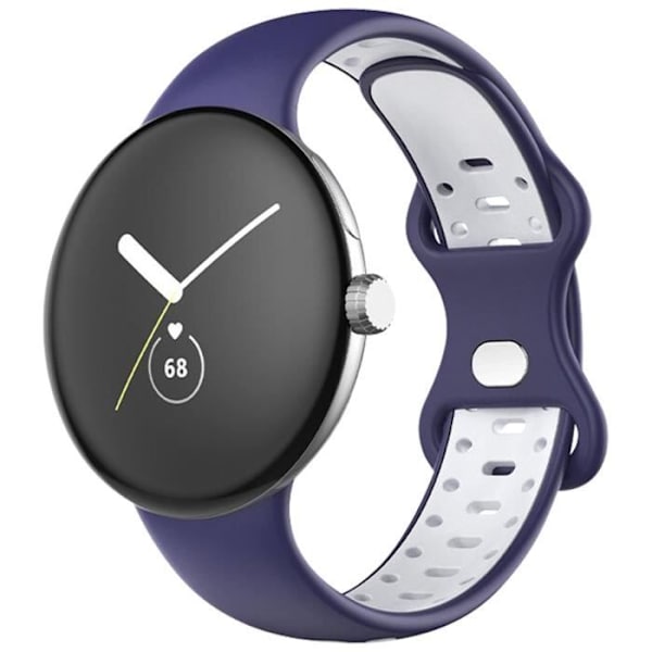 Armbånd til Google Pixel Watch Soft Two-tone Silikone Blå/Hvid