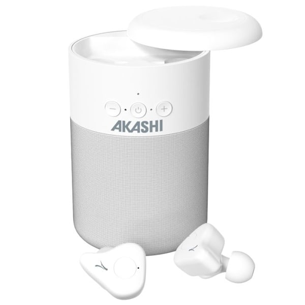 Kit Audio 2 en 1 Bluetooth-kaiutin 5W ja langattomat kuulokkeet Micro Akashi Valkoinen Vit