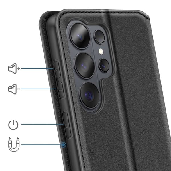 Magnetisk Klapetui til Galaxy S26 Ultra Standfunktion Classic Edition Sort Svart