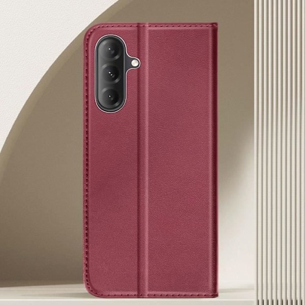 Ärende för Samsung Galaxy A26 Fodral Portmonnä Magnetiskt Stöd Bordeaux Röd