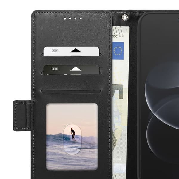 Pungetui til Redmi Note 17 Pro Max Smart Book Serie med Støtte Sort Svart