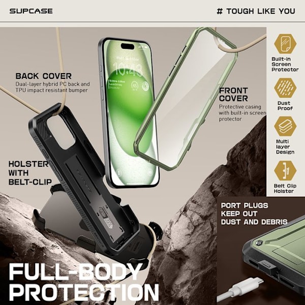 Suojakuori iPhone 16 Prolle - Supcase Unicorn Beetle Pro - Guldan Guldan