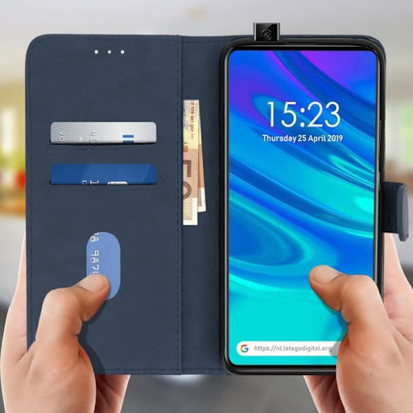 Hus - AVIZAR - Huawei P Smart Z/Y9 Prime 2019 - Folio etui - Blød cover - Mørkeblå Midnattsblå