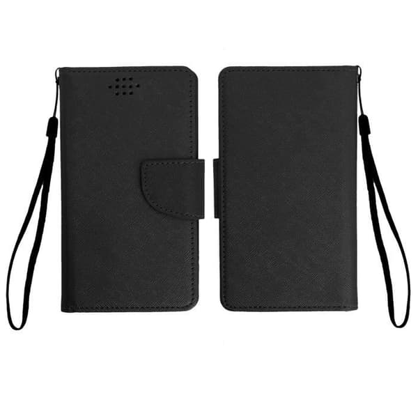 Universaletui - AVIZAR - Fancy Style - Eco-læder - Sort - Smartphone op til 139 x 71 mm Sort