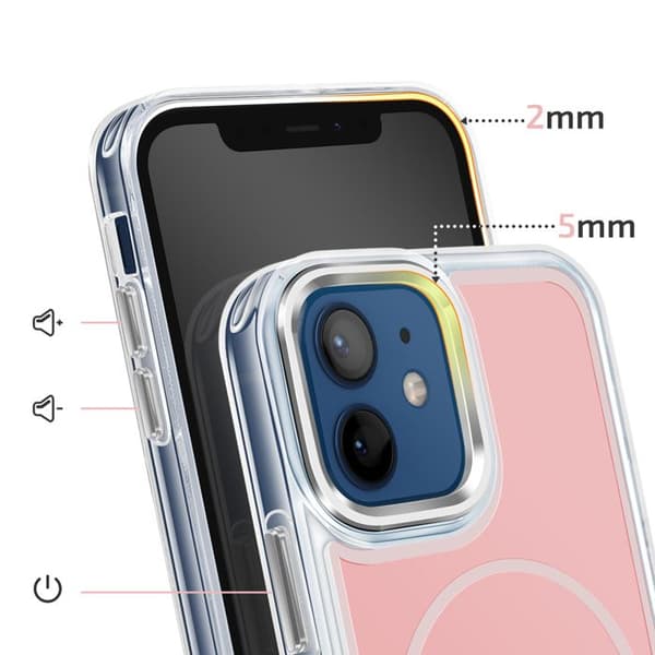 MagSafe-cover til iPhone 12 / 12 Pro Ultra Forstærket Bi-materiale Beskyttelse Rosa Ros