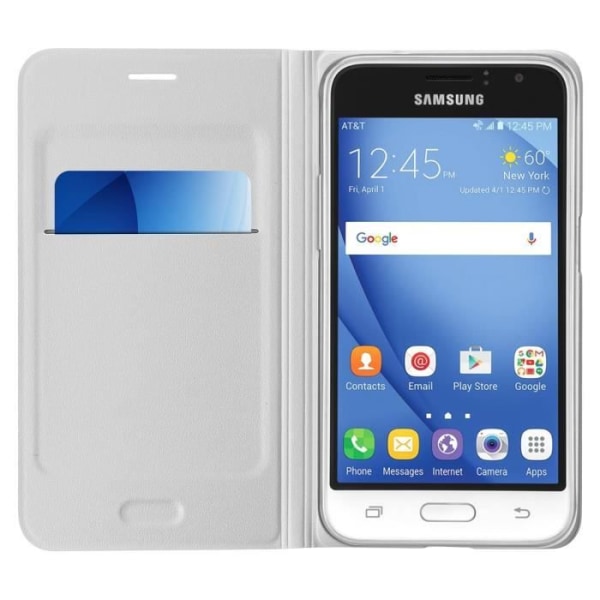 Original Samsung Galaxy J1 2016 plånboksfodral Vit - Ultratunt
