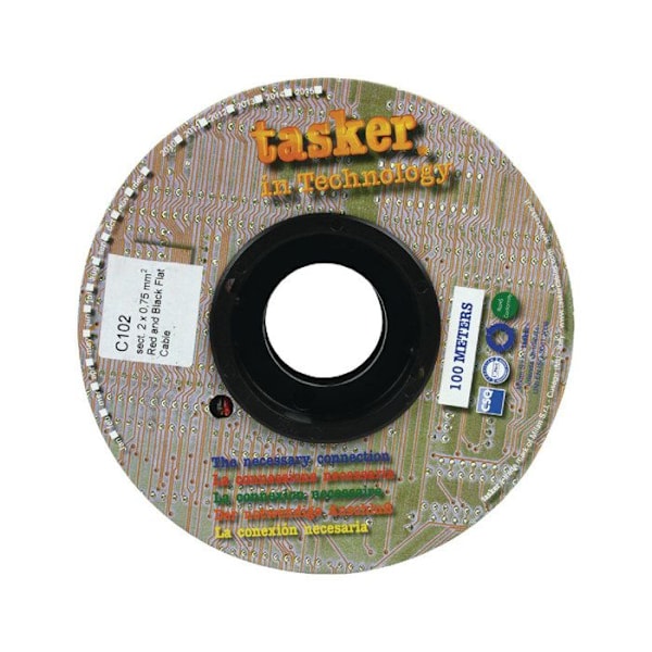 Tasoitettu Kaiutinkabeli - Tasker - 0.75mm² - 100m - Kaksoisjohtiminen - Musta/Punainen