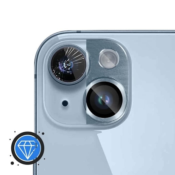 Beskyttelsesfilm - AVIZAR - iPhone 14/14 Plus - Hærdet glas - Aluminiumslegering - Sierra Blue Sierra Blue