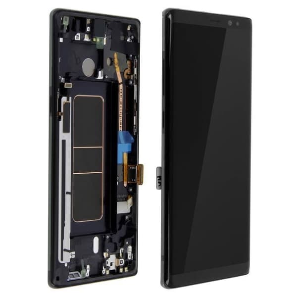 Framsidan Galaxy Note 8 Original Samsung LCD Skärm + Touch + Chassi Svart Sort