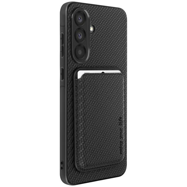 Coque - Samsung Galaxy A56 - Blød - Magnetisk kortholder - Antiskrid Svart