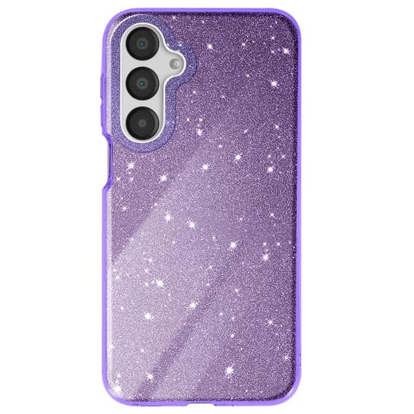 Cover - ADVARSEL - Samsung Galaxy A16 - Stødabsorberende - Glitrende - Lilla Lila