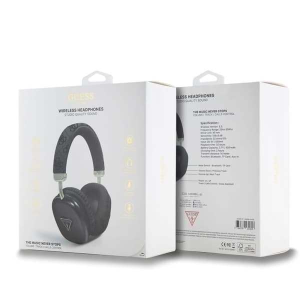 Trådløse Stereo Bluetooth 5.3 Hovedtelefoner 4G Triangle Guess Sort Svart