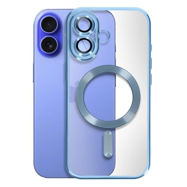 MagSafe Case - AVIZAR - iPhone 16 Plus - Joustava geelisilikoni - Täysi suoja - Vaaleansininen Blå