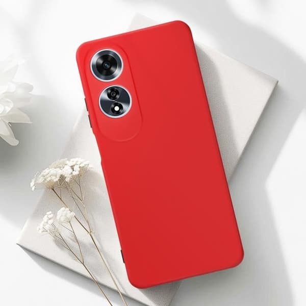 Coque för Oppo A60 Semi-hård Soft-touch Anti-fläckar Röd Röd