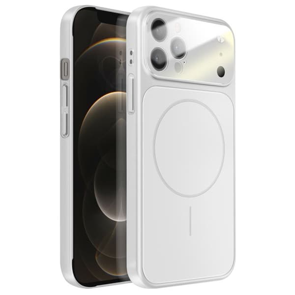 Cover til iPhone 12 Pro Max Kompatibel med MagSafe Mat AG Glas Sølv Grå