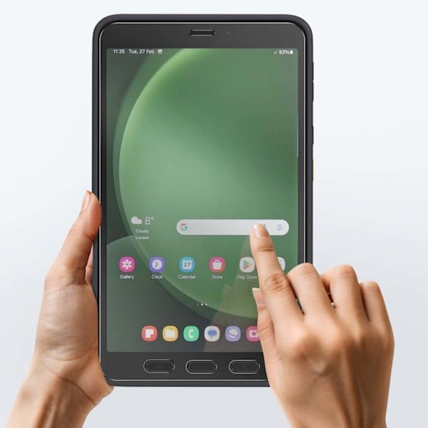 Hærdet glas til Galaxy Tab Active 5 Kradsikker 9H Total Cover Akashi Transparent