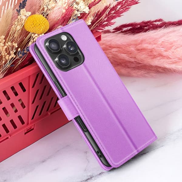 Pung Etui - ZANAÉ - iPhone 16 Pro Max - Lilla - Video Support - Magnetisk Flap Lila