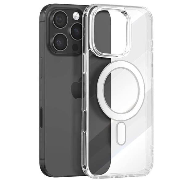 Tilbehørssæt - MAYAXESS - iPhone 16 Pro - MagSafe Cover - Batteri 5000mAh - Bluetooth 5.3 Høretelefoner Transparent