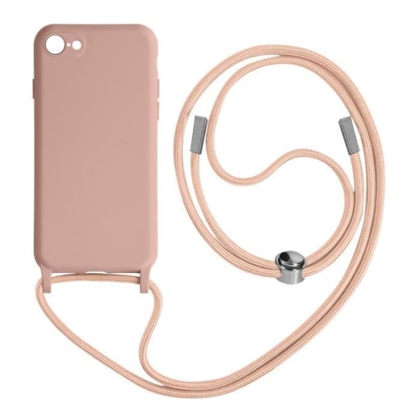 Lanyard Case iPhone 7, 8, SE 2020 ja 2022 puolijäykkä kaulanauha, vaaleanpunainen Rosa