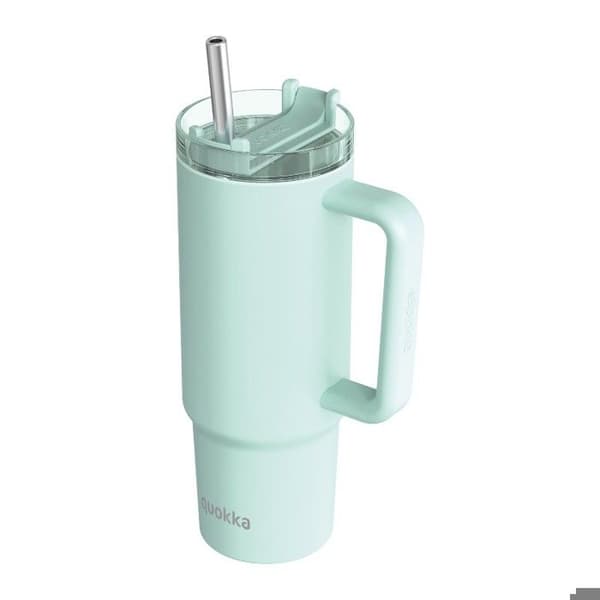 Isoleret kop - Quokka Stream - 950 ml - Rustfrit stål - Genanvendelig sugerør turkos