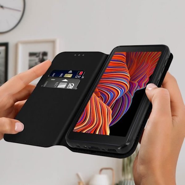 Fodral till Samsung Galaxy Xcover 5 - AVIZAR - Plånbok Video Support Funktion - Svart Svart