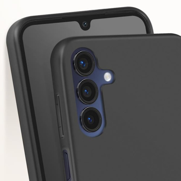 Fodral till Samsung Galaxy A15 5G - AVIZAR - Silikon Matt Soft Touch Svart - Halvstyvt - Slät - Vanligt Svart