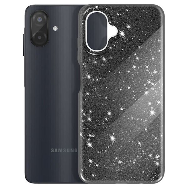 Cover til Galaxy A07 Bi-Materiale Design og Glitrende Finish Sort Svart