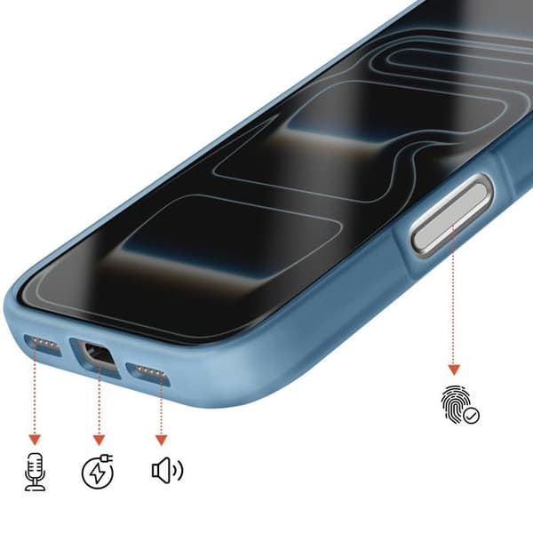 MagSafe-cover til iPhone 17 Pro Max, Bi-materiale beskyttelse, Hårdt bagcover, Mørkeblå Blå