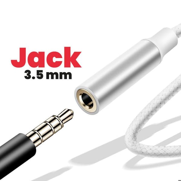USB-C til 3,5 mm Jack audioadapter til smartphones og tablets Swissten Hvid
