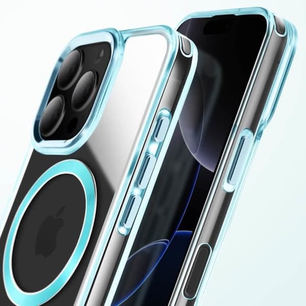 Coque - MagSafe - iPhone 16 Pro Max - Kristallfärg - Blå - Hård - Antigulnande Blå