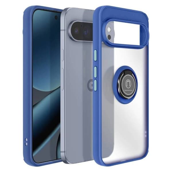 Stötsäker skal - AVIZAR - Google Pixel 10 / 10 Pro - Magnetring - Genomskinlig design - Blå Blå