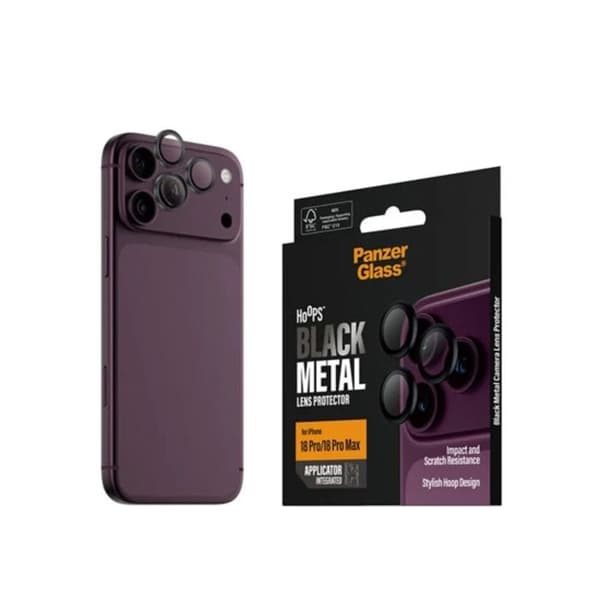 Beskyttelse af kameraobjektiv til iPhone 18 Pro / 18 Pro Max serie Hoops Panzer Glass Sort