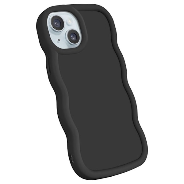 Coque til iPhone 15 Silikone Stødabsorberende serie Candy Sort Svart