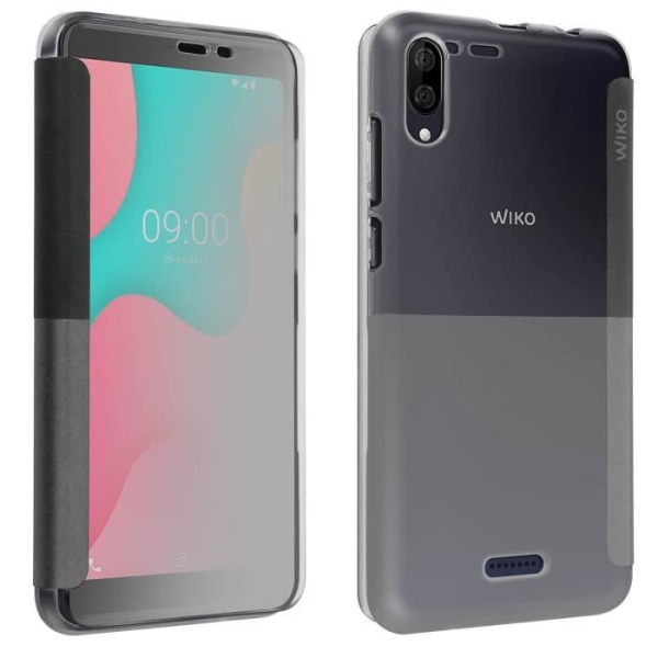 Wiko Y60 Cover Flip Case Täysi suojaus Alkuperäinen Wiko Tummanharmaa