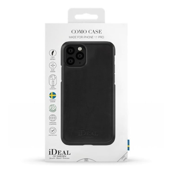 Coque - iDeal Of Sweden - Capri Case - Musta - Krokotiili - Ylellinen Svart