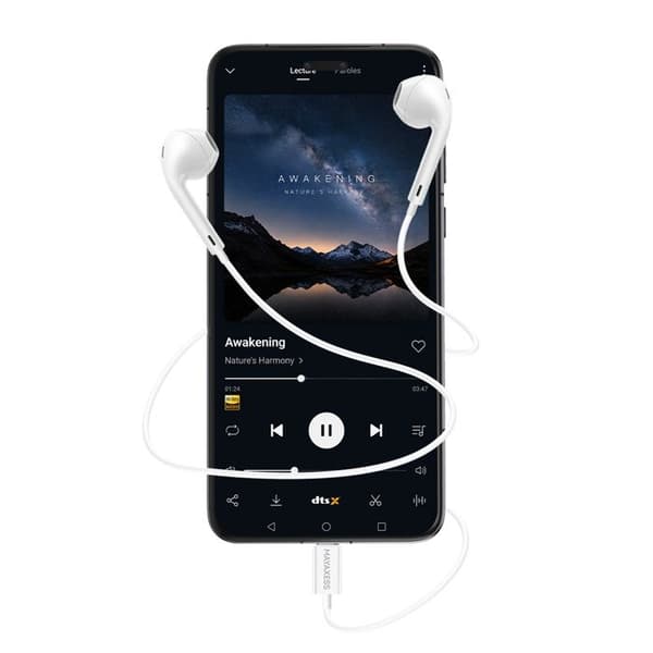 USB-C Kablede Høretelefoner til Honor Magic 7 Pro med Indbygget Mikrofon Mayaxess Hvid Vit