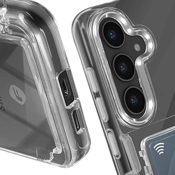 Fodral till Samsung Galaxy S24 Stötsäker hårda upphöjda kanter Forcell Transparent Transparent