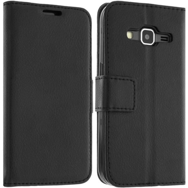 Lompakkokotelo - korttikotelon kansi - Samsung Galaxy Core Prime -puhelimelle - musta Svart