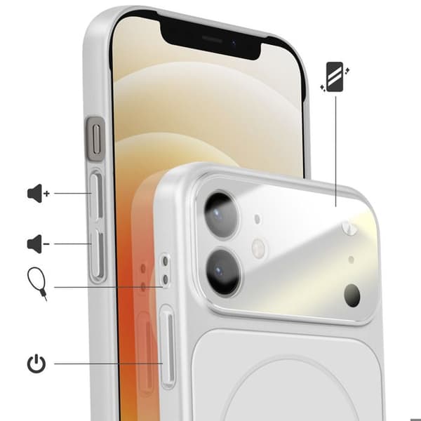 iPhone 12-fodral Kompatibel med MagSafe Matt AG-glas Silver Grå