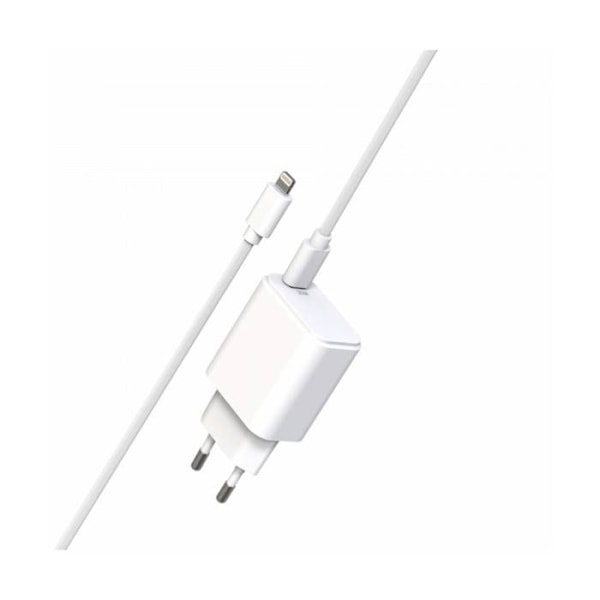 Pack Väggladdare USB-C PD 20W med USB-C till Lightning-kabel 1,5m Jaym Vit Vit