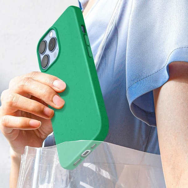 Fodral för iPhone 15 Pro Silikon Anti-Fingeravtryck Återvinningsbart Klassiskt Fodral Organisk Grön - AVIZAR - Mjuk - Blandad Grön